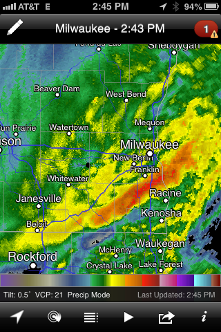 Reflectivity - December 20, 2012 - Wisconsin Blizzard
